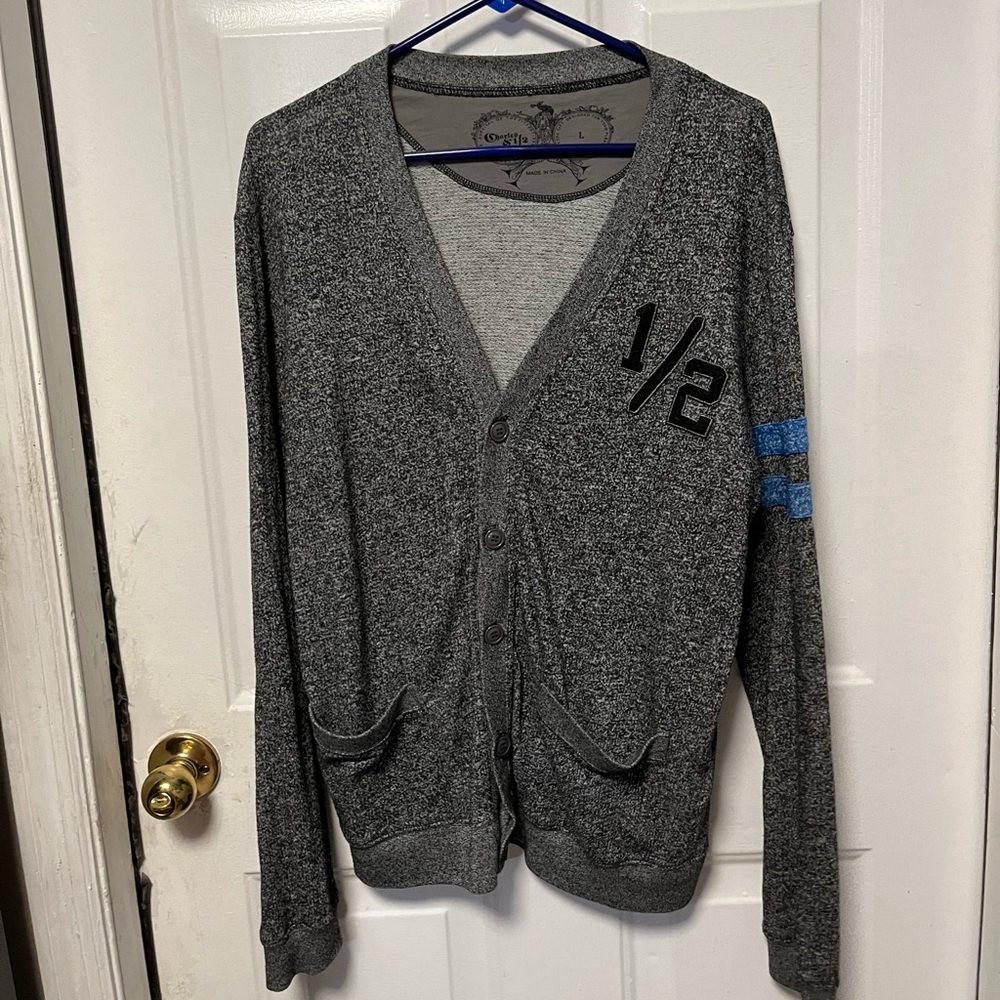 Charles and a Half Casual Gray Cardigan Sweater NWOT